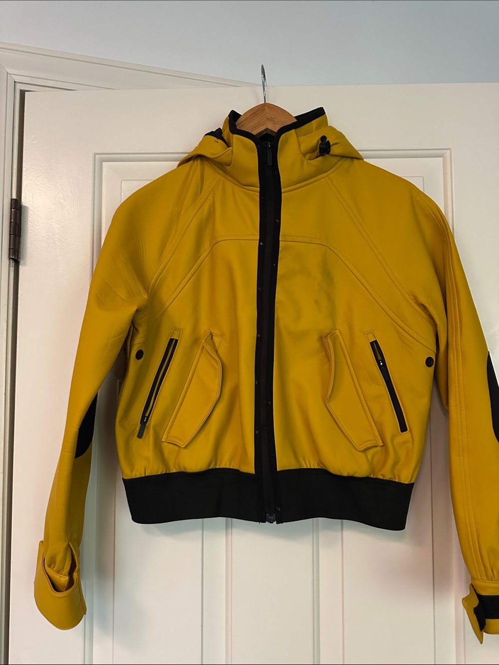 Under Armour Yellow Hooded Windbreaker with Black Trim